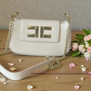 Elegant White Designer Chain Bag